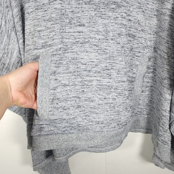Athleta Women's Gray Blissful Sz M Oversized 3/4 Sleev Poncho Hoodie Sweatshirt - Picture 5 of 9